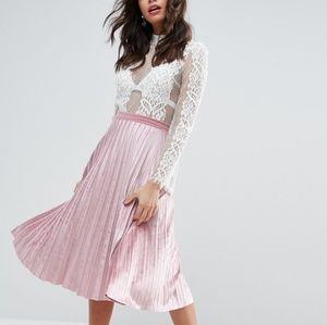 Asos Pleated Midi Skirt in Velvet